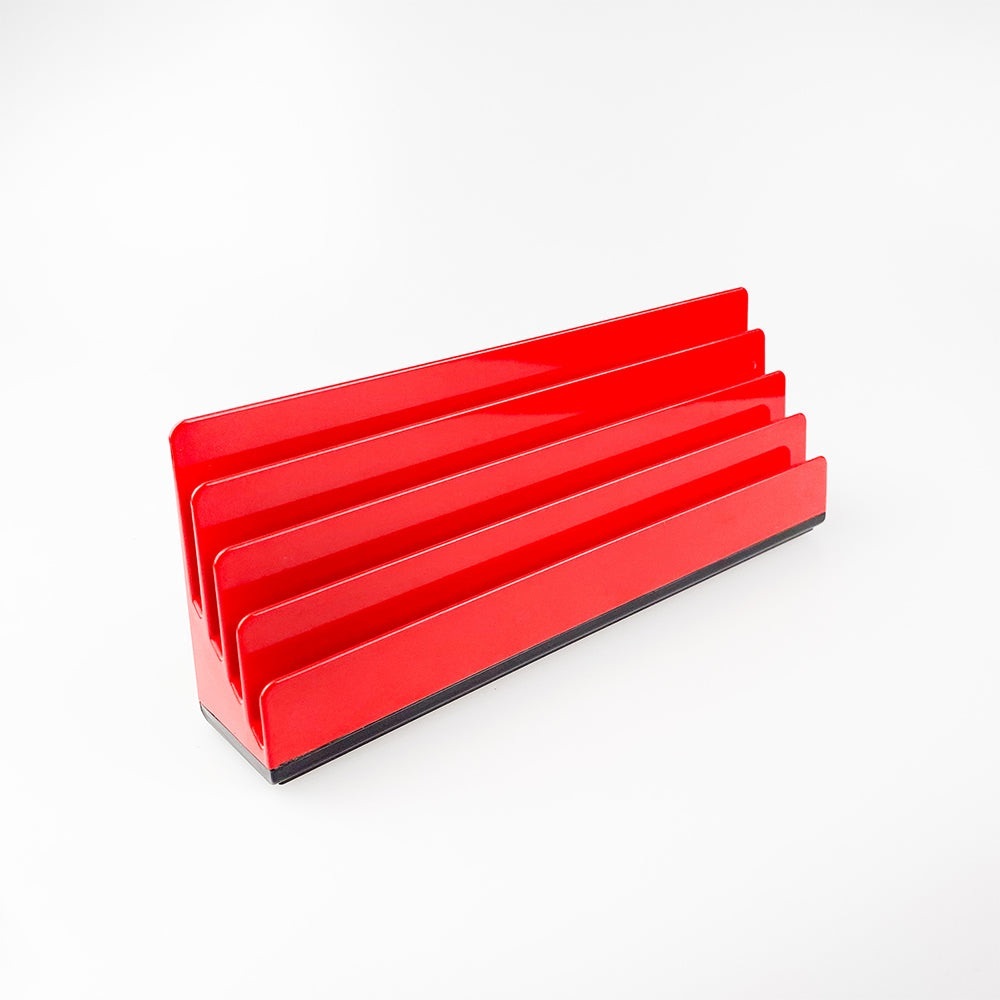 Podio 921 Letter Rack Red Mid Century 1970s Rino Pirovano Rexite Made in Italy